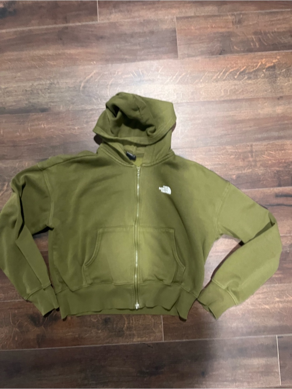 The North Face Olive Green CroppedFull-Zip Hoodie